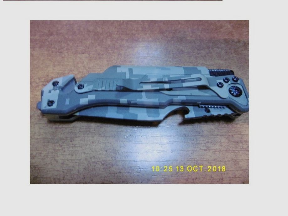 Navaja de supervivencia Camo 3 en 1, linterna, iniciador de fuego, imagen 2 de 7