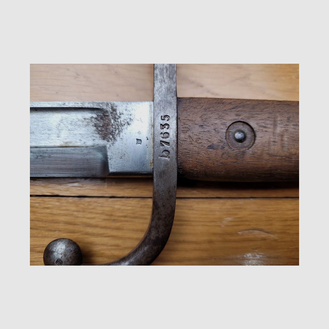 Seltene belgische Bajonett, genannt „Jeannette“ – Mauser 1889 – Mit Nummer – Mit Scheide – TBE, Bild 4 von 13