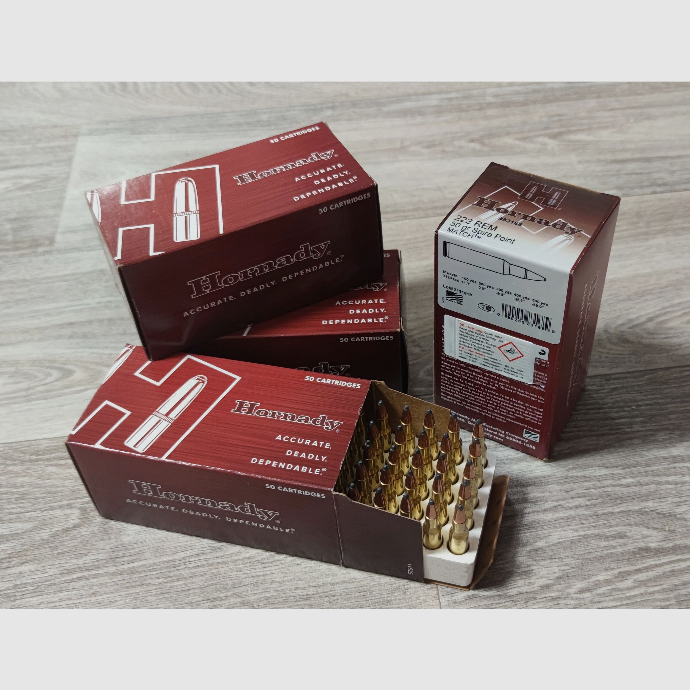 .222/50gr Hornady Spire Point Match, Nr. 83168