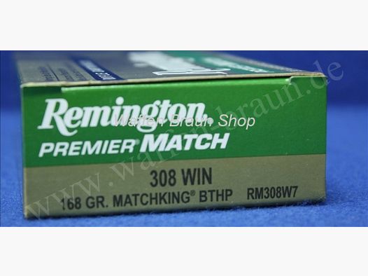 Remington .308 Win BTHP 168 grano 20STK #RM308W7