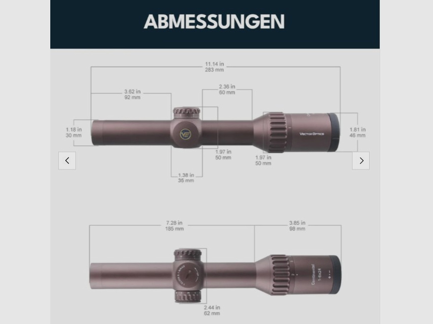 Vector Optics SCOC-34 Continental x6 Zielfernrohr 1-6x24 Coyote FDE - Montage für 21mm Picatinny/Weaver