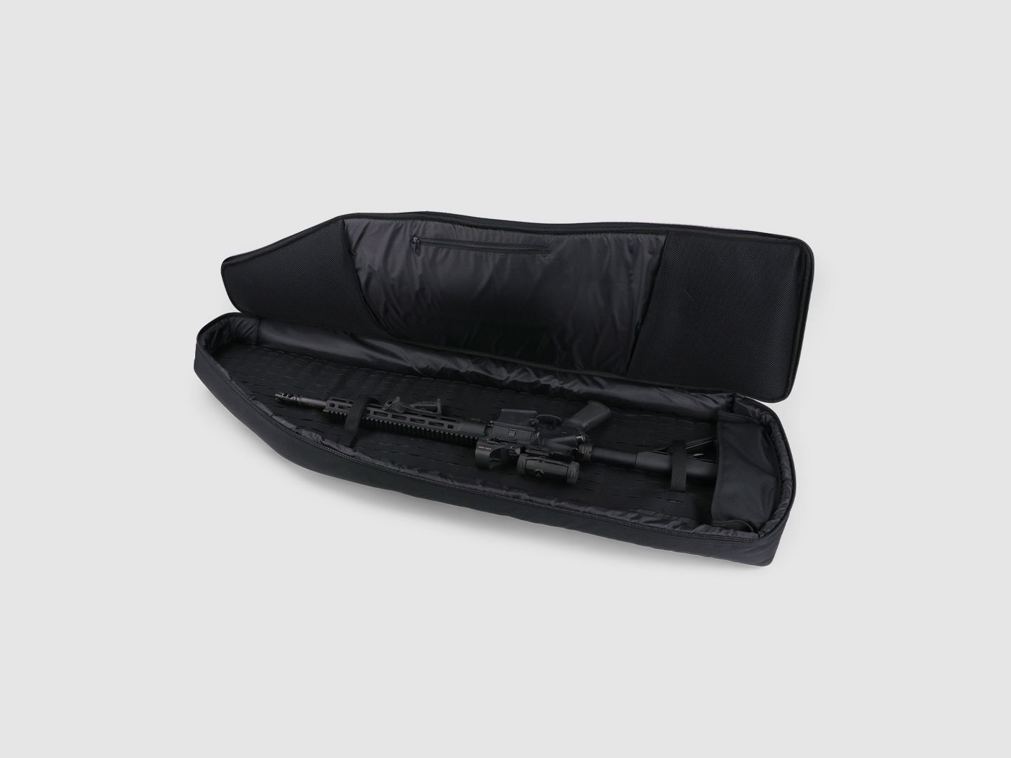 Housse d'arme d'hiver Olympic 130 cm – Laser-Cut MOLLE, Shockcord, système de transport de sac à dos, nylon 1000D (nuit)