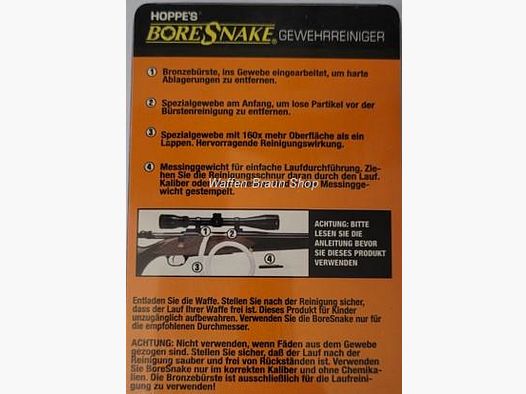 Hoppe s Bore Snake/ Qucik Clean 6,5mm / .25 /.257-.264 für Langwaffen