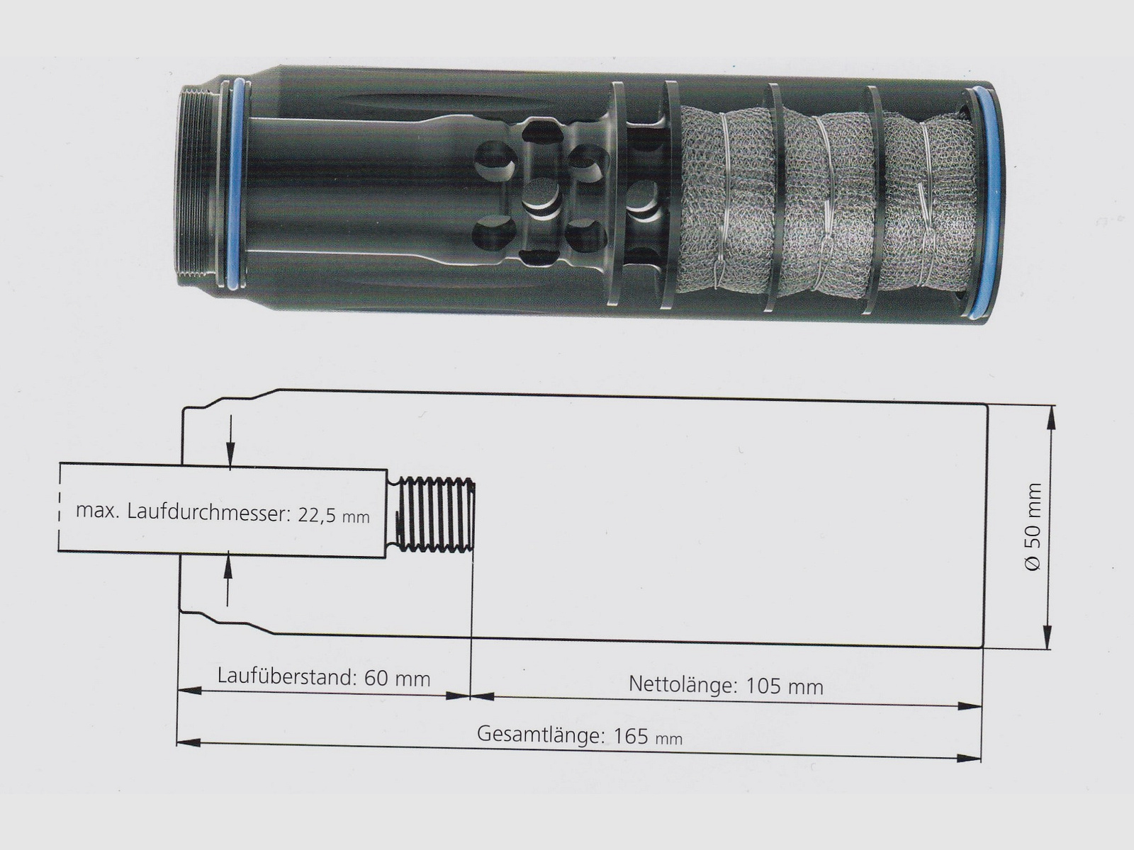 SOB 3D 7,62mm(.30) - M15x1, OV