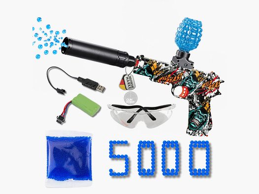 ASGARD Gelsoft - Hydrogel Pistole PZ-617A inkl. 5.000 Schuss Gel Munition