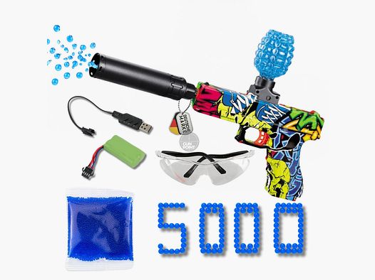 ASGARD Gelsoft - Hydrogel Pistole PZ-617A inkl. 5.000 Schuss Gel Munition