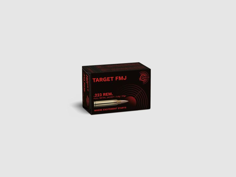 Geco .223 REM TARGET FMJ 55grain 1000 coups