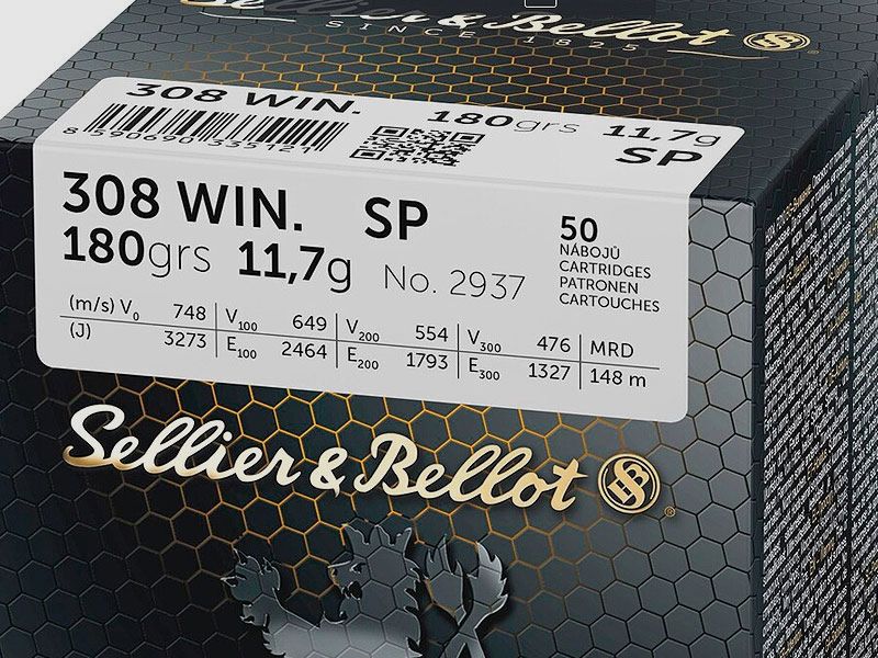 Sellier & Bellot .308 Winchester, SP Teilmantel 180 grs 1 Packung (50 Schuss á 1,238 €*)