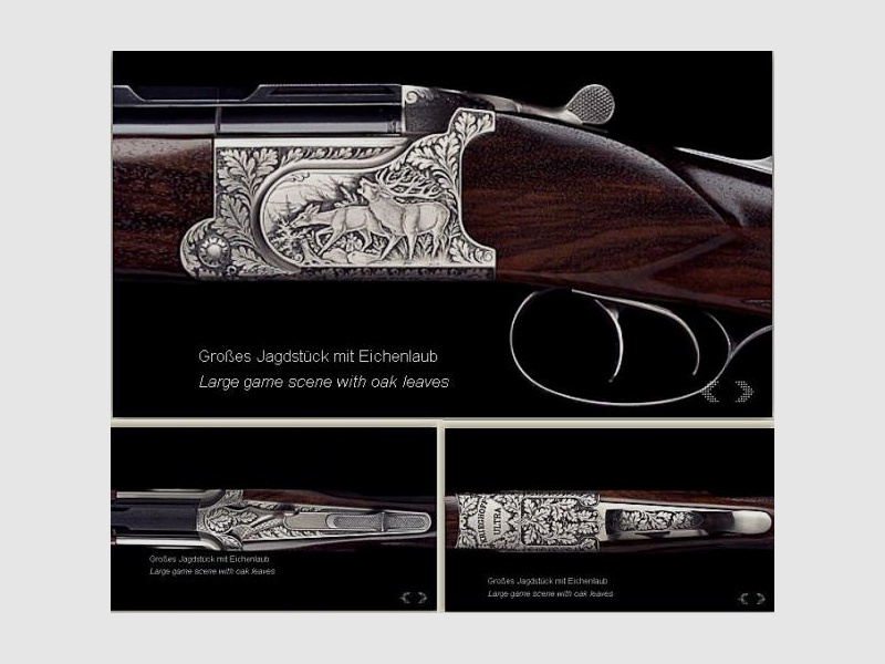 KRIEGHOFF Mehrpreis für Neuwaffe Gravur: 6 Gr. Jagd-Eichenlaub Optima-Ultra-Classic-Hubertus