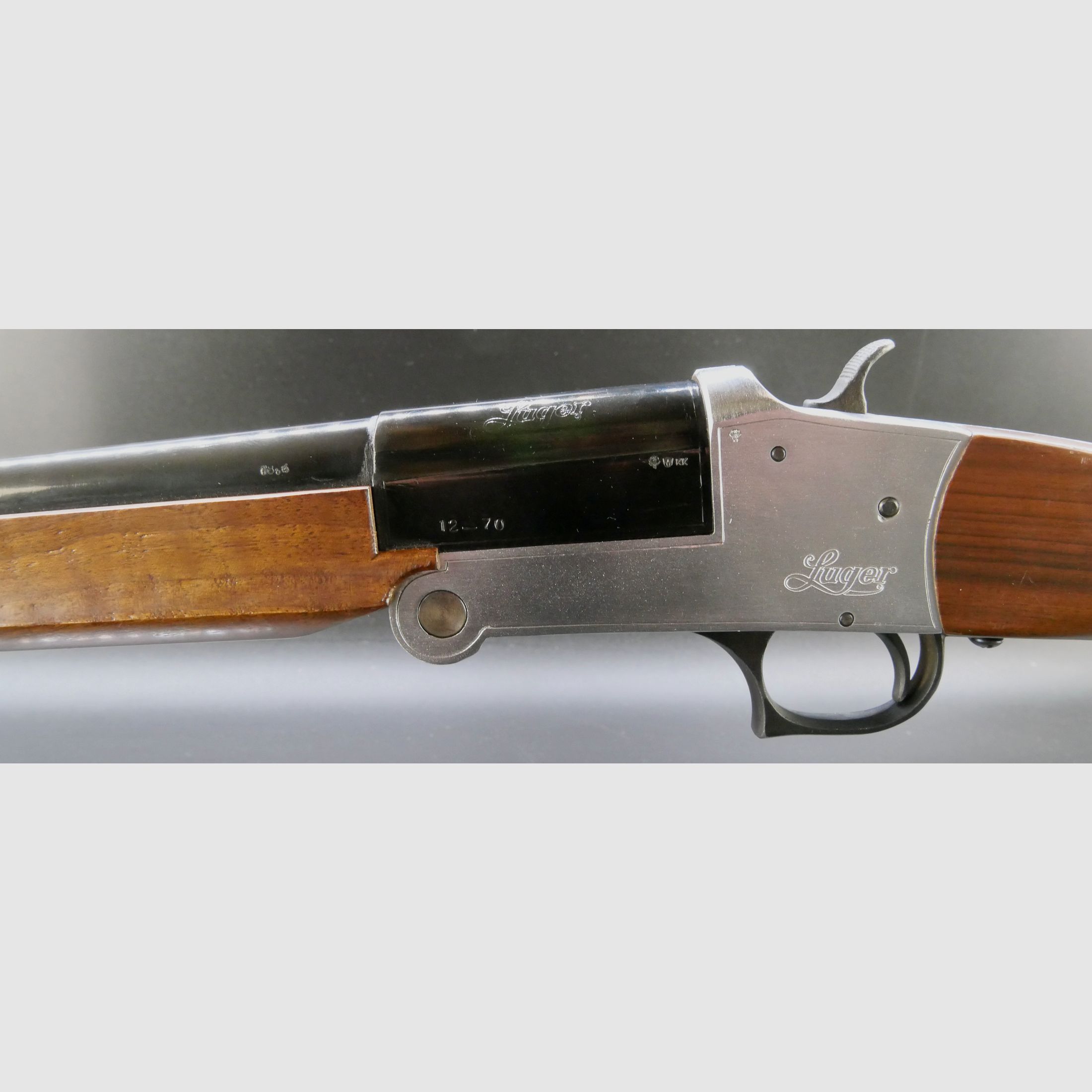 Luger Kipplaufflinte 12/70 Handspanner