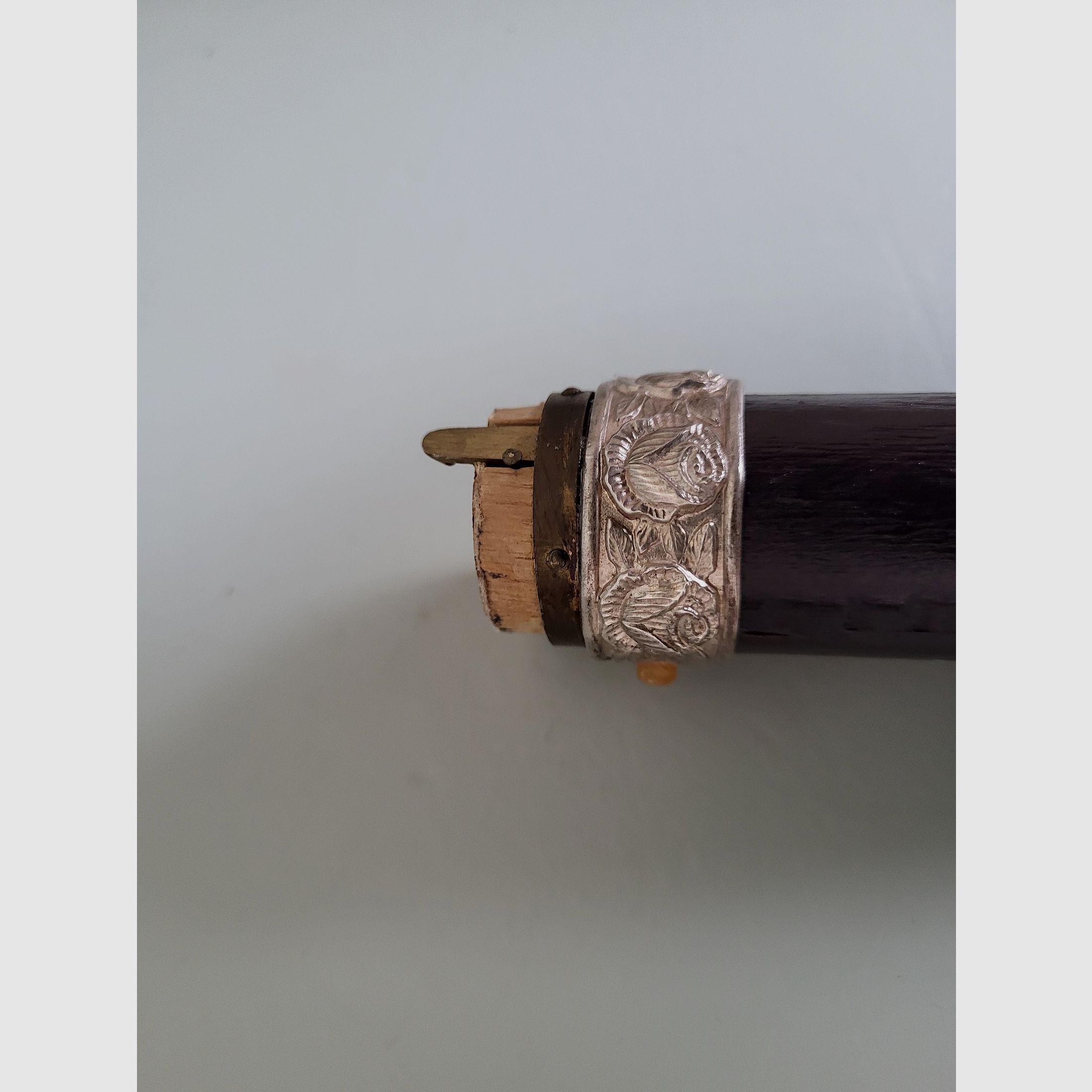 Nr.2 -Jugendstil Wandelstok - 800 Zilver - Barnsteen - 1890- 1910er jaren