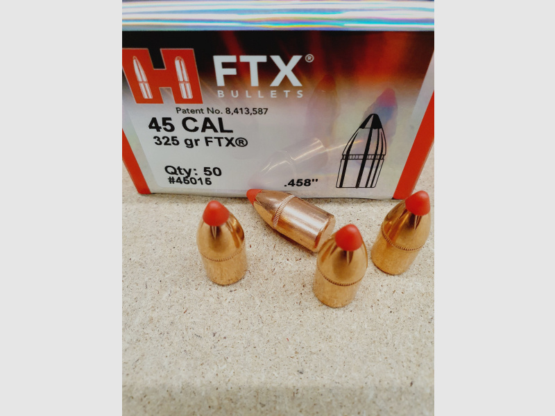 .45-70/.458/325grs FTX Hornady No. 45015 Geschosse 50 Stk.