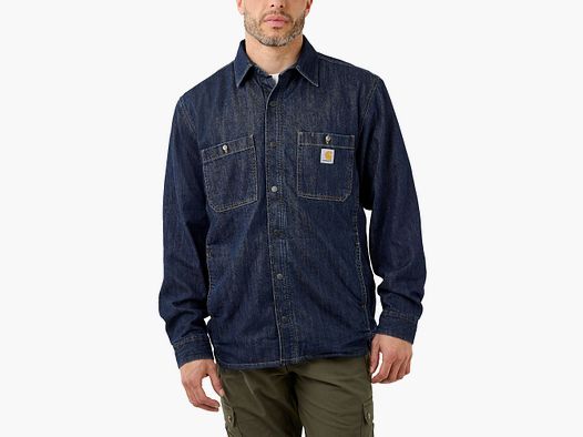 Carhartt Denim Shirt Fleece Lined Men's Glacier XXL