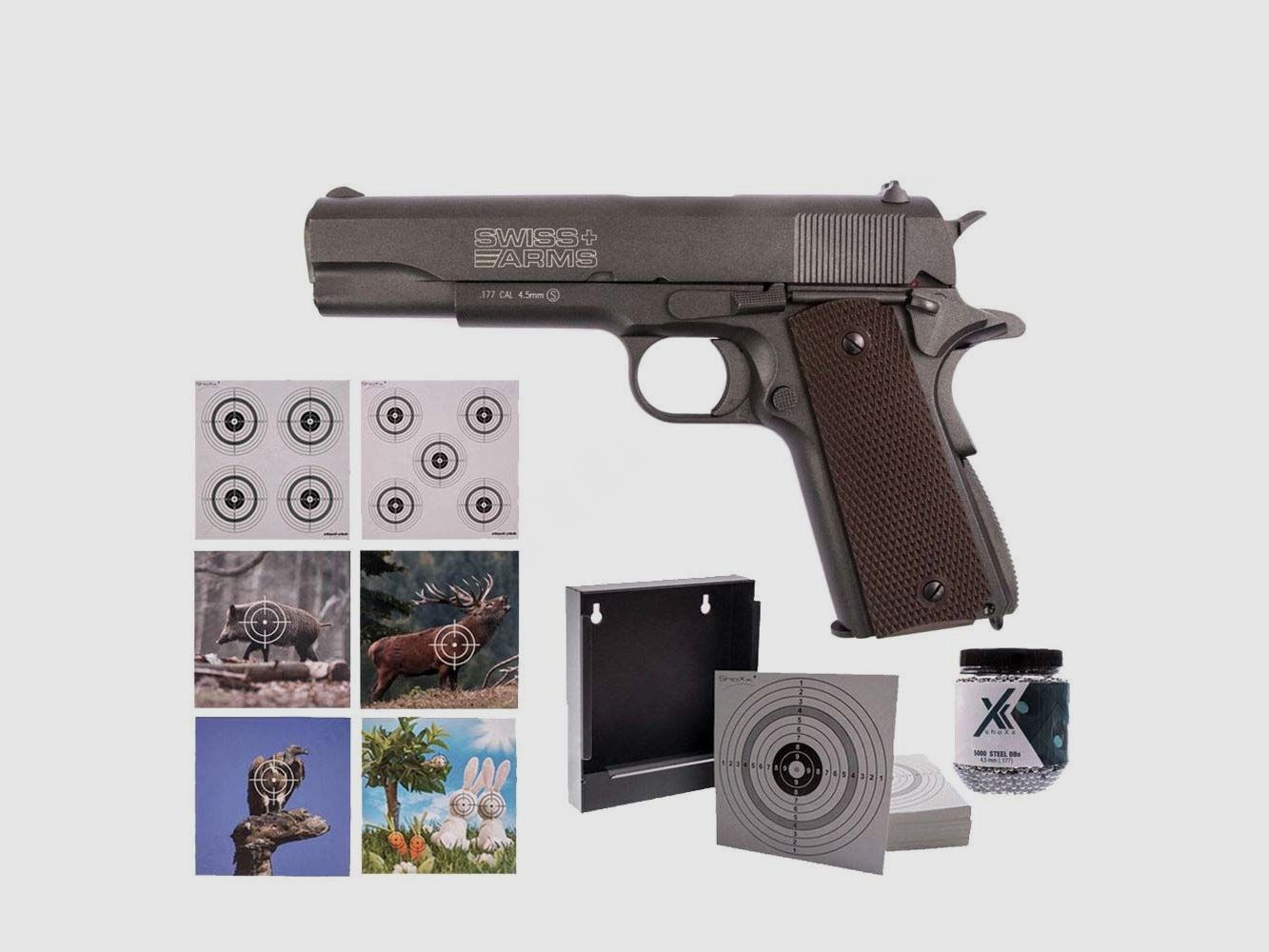 Swiss Arms	 P1911 - CO2 Pistole mit 4,5 mm Zielscheiben Set