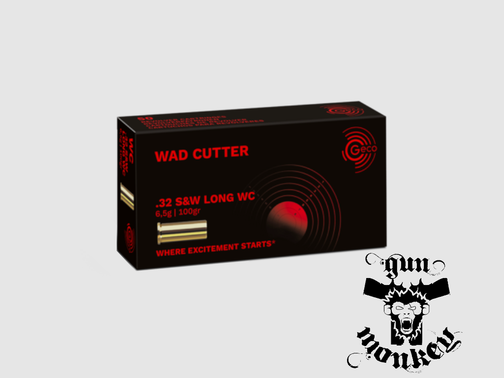 Geco Pistol Ammunition cal. .32S&W 6.5 g/100 gr (LWC) Long Wad Cutter (1 pack = 50 pcs), image 1 of 2