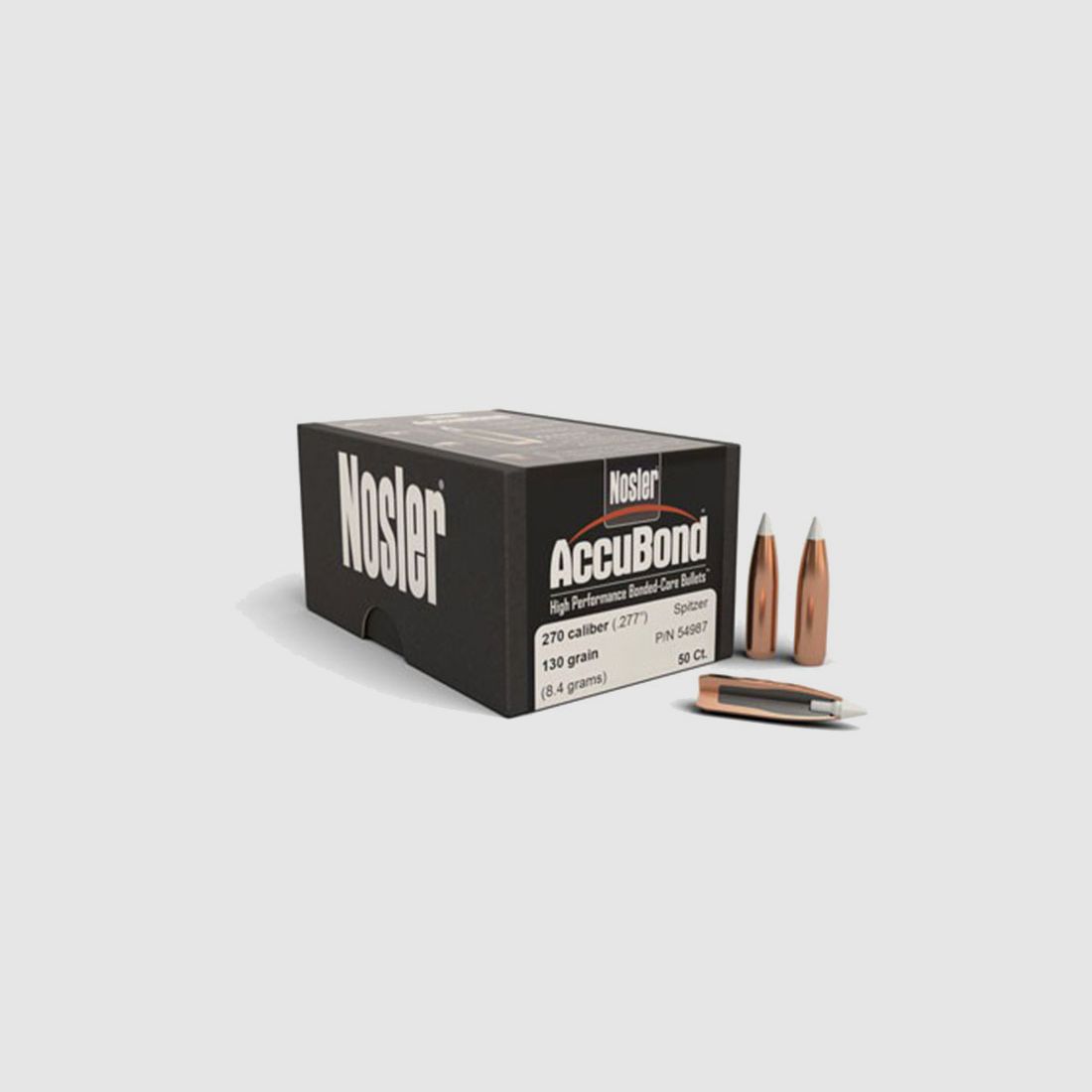 NOSLER OGIVE 270 CAL. 277″ 140GR ACCUBOND, Bild 1 von 3