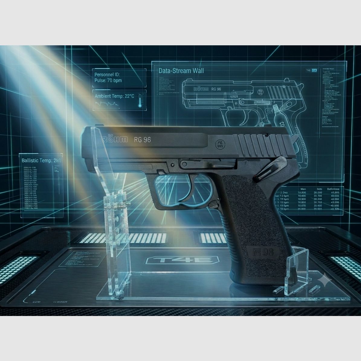 Röhm RG 96 blank firing pistol blued