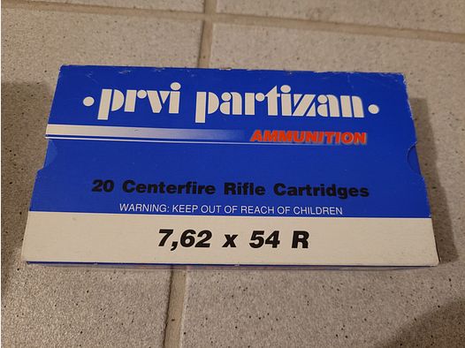 180 coups VM FMJ 7,62x54R Mosin Nagant de PPU