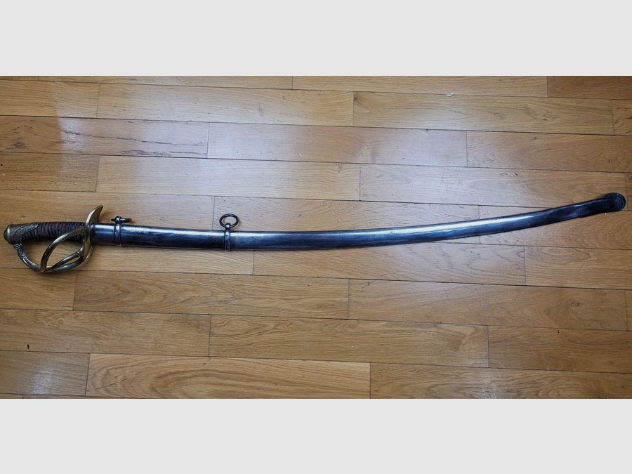 Säbel Offizier der leichten Kavallerie Mod. 1822 unmodifiziert 1882 Klingenthal 1831 – 9. Jäger zu Pferd Futteral der Vorschrift 1822 – TBE, Bild 24 von 27