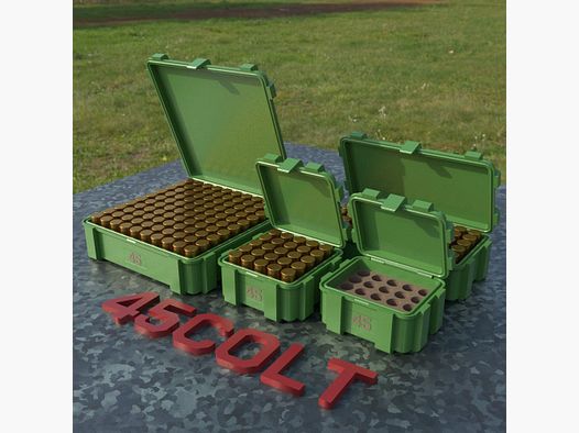 Filamelt scatola per munizioni / .45 Colt / 'coperchio a ribalta' / scatola per cartucce, scatola per munizioni