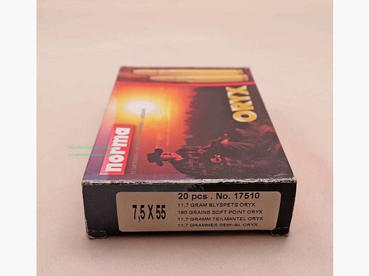 Cartuchos de rifle Norma 7,5x55 suizo