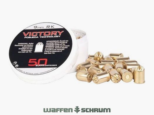 Victory blank cartridge 9mmR.K. brass-plated steel case