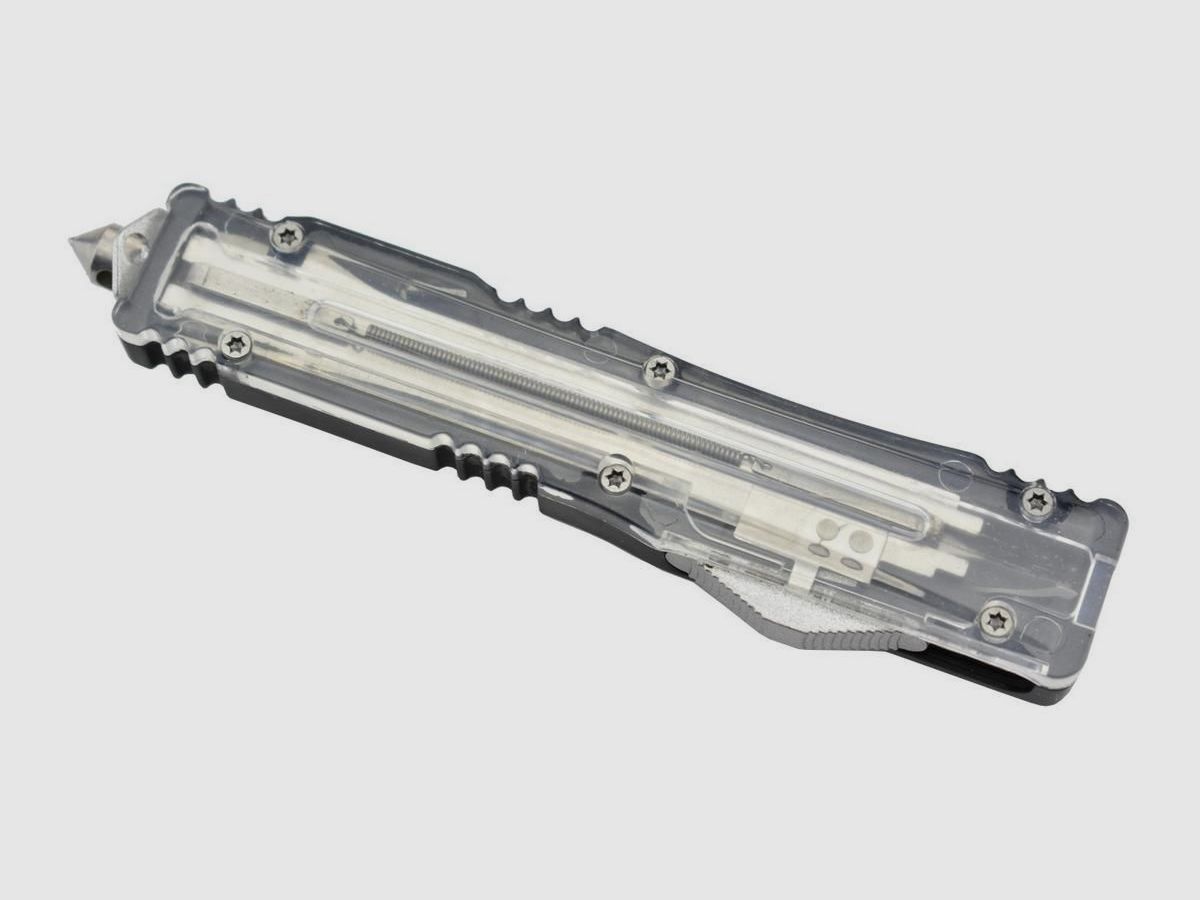 Max Knives MKO23DE Cuchillo Automático OTF Transparente con Hoja de Daga, imagen 12 de 14