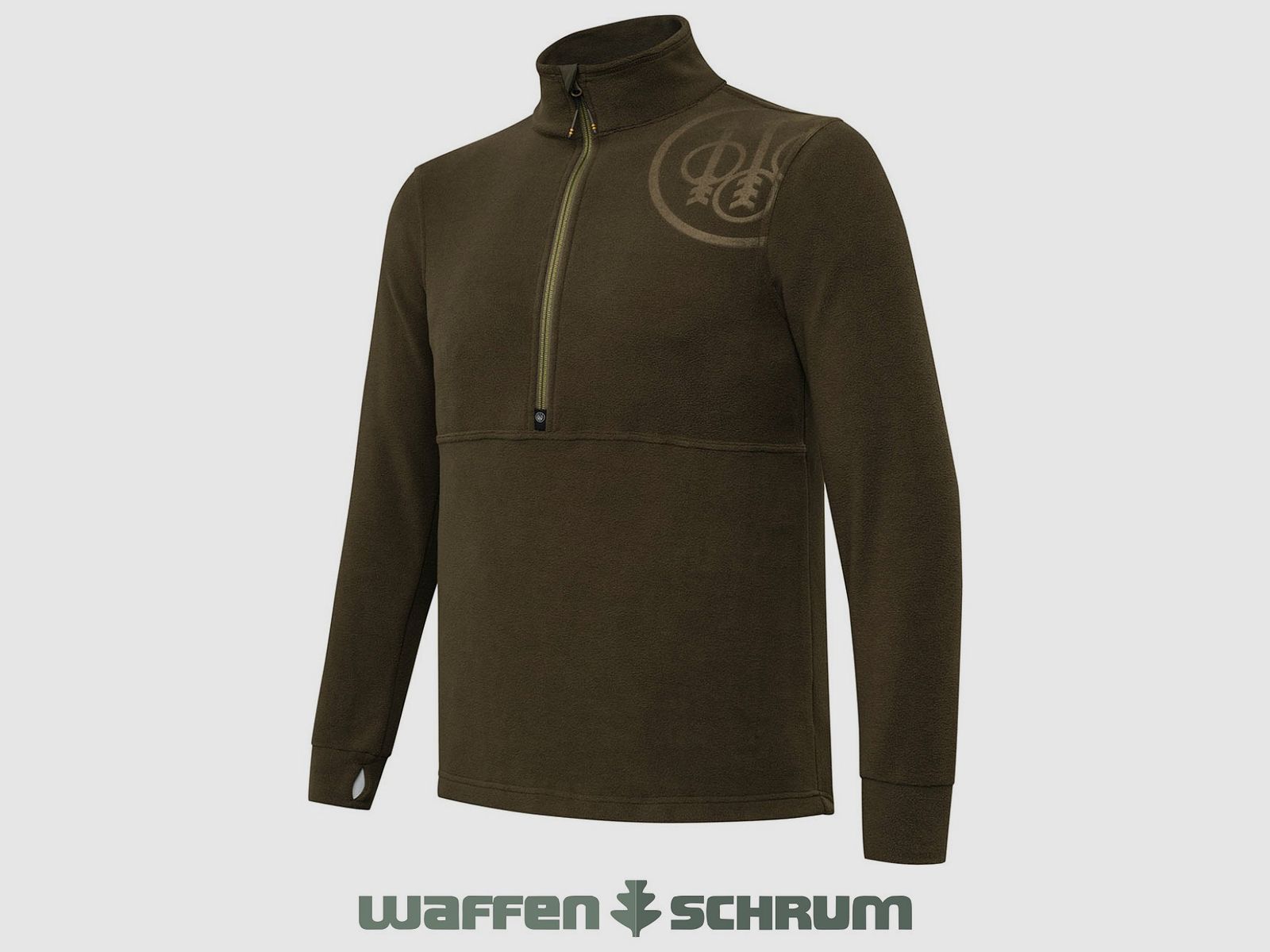 Beretta Fleece Troyer HP Logo Green Moss