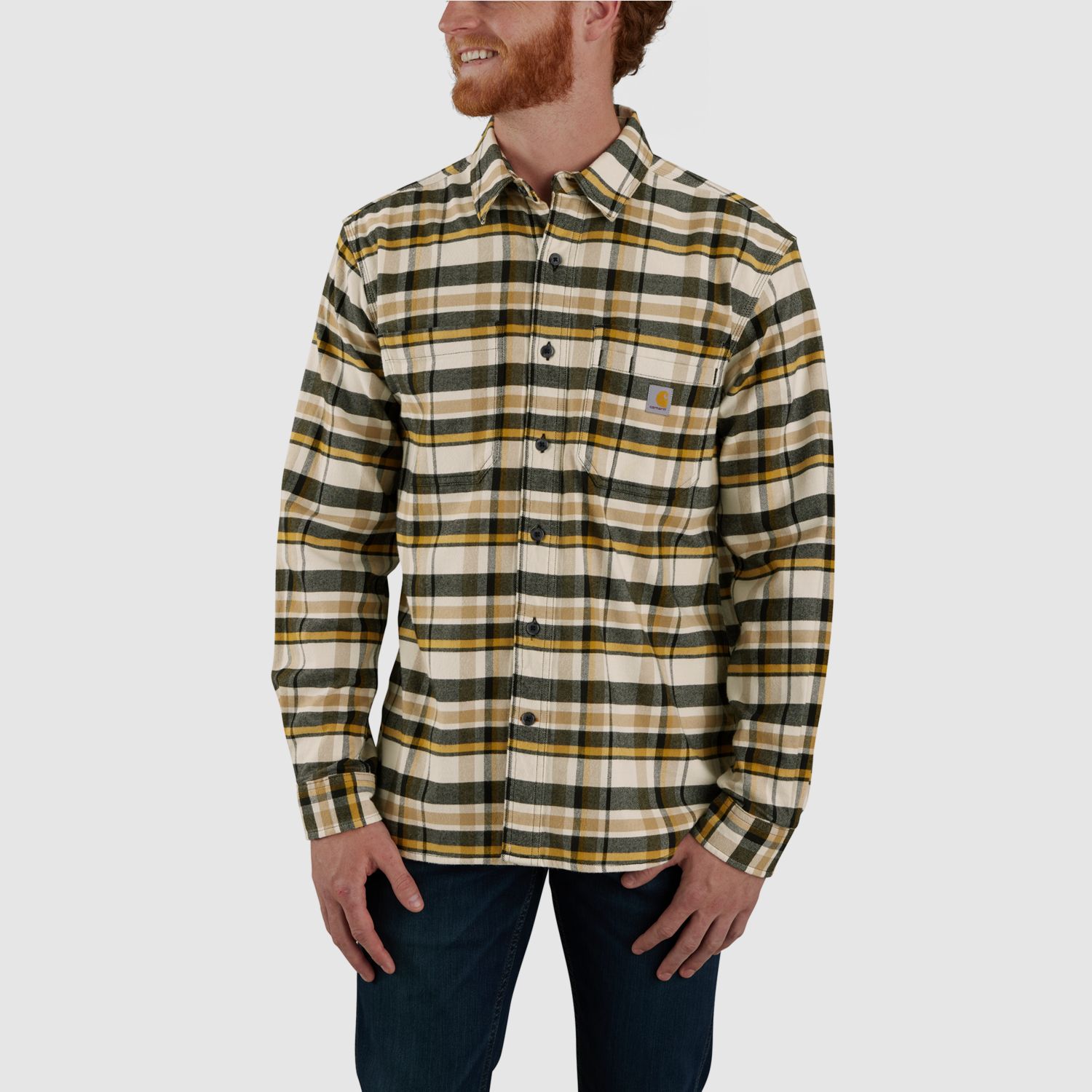 Carhartt kariertes Flanellhemd, Herren, Malt, XL