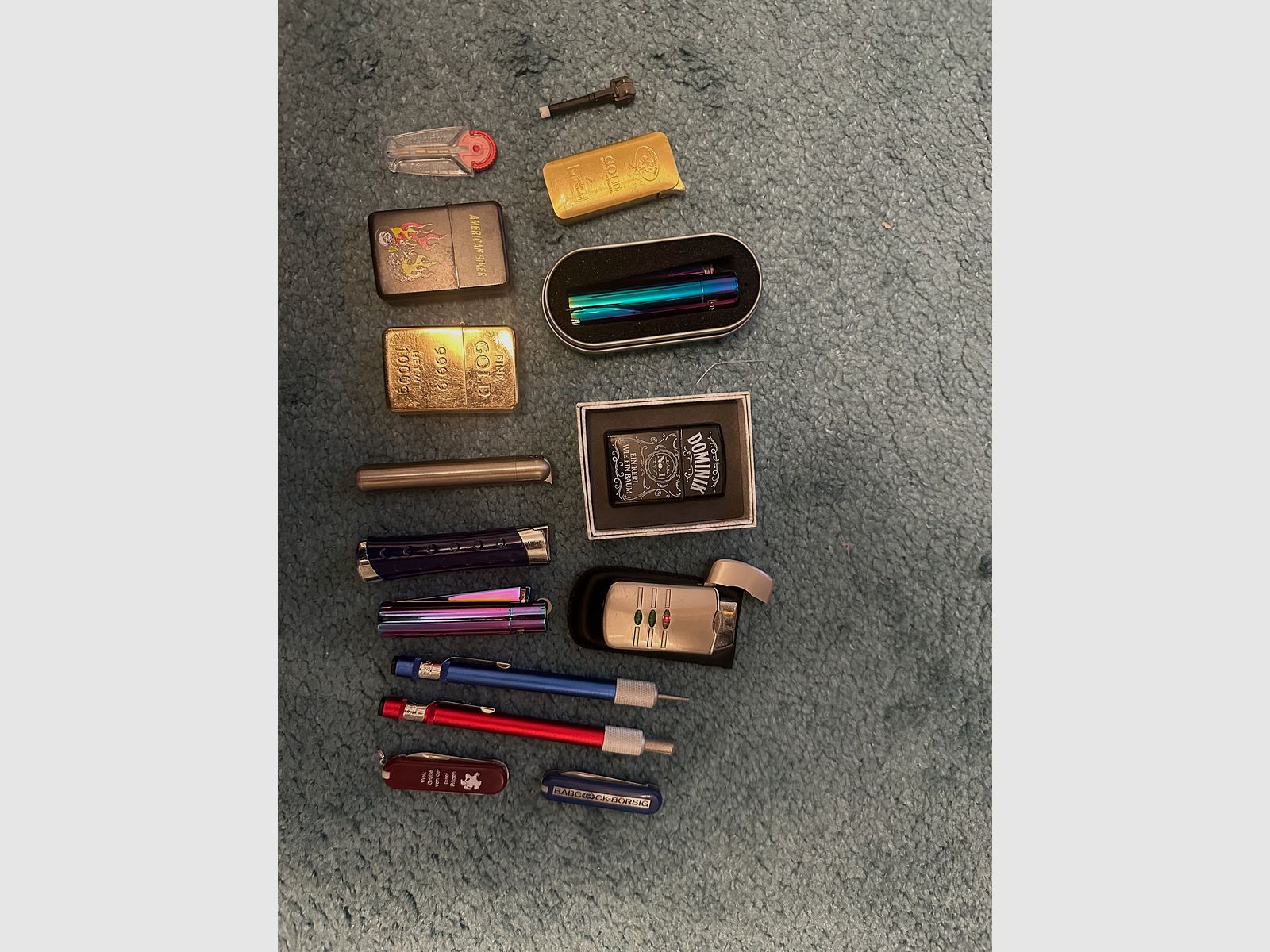 Collection of knives and lighters