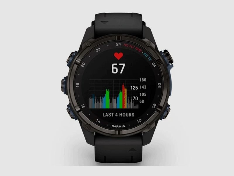 GARMIN DESCENT MK3si | Titan mit DLC-Beschichtung in Anthrazit - schwarze Silikonarmband, Bild 9 von 13