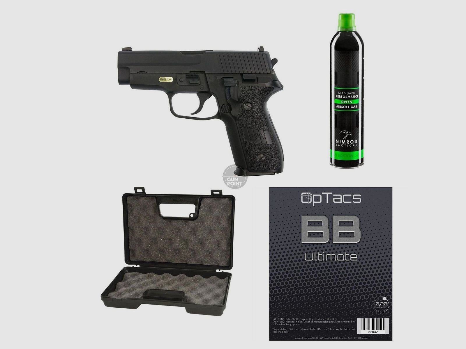 SET !!! Softair - Pistole - WE - P228 Full Metal GBB - ab 18, ber 0,5 Joule