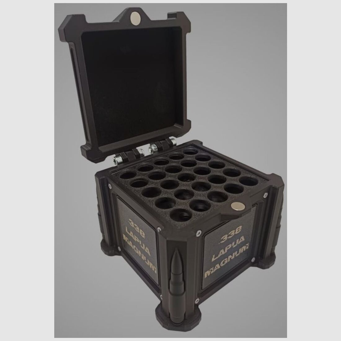 3D-Printed Precision Ammunition Box, Cartridge Box, AmmoBox .338 Lapua Magnum
