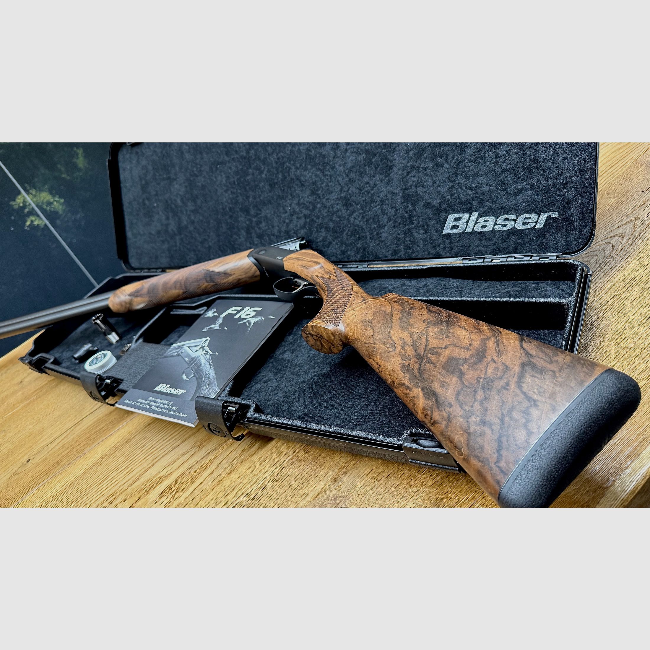 Bockdoppelflinte Blaser F16 Game / HK 7 / mattes Finish / 12/76 / Logo silber / Basküle stahlgrau / LL 71 cm