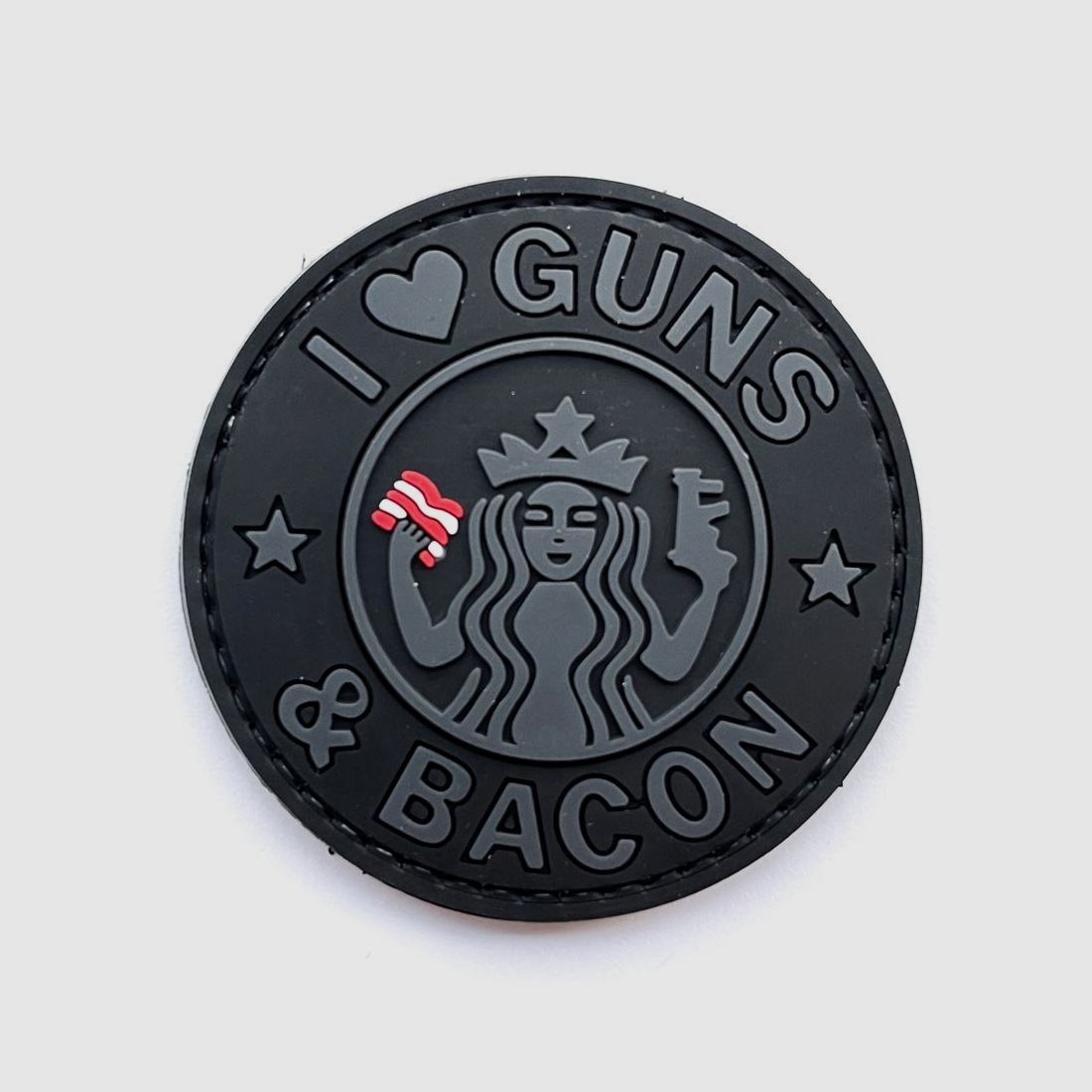 I Love Guns and Bacon Patch Schwarz