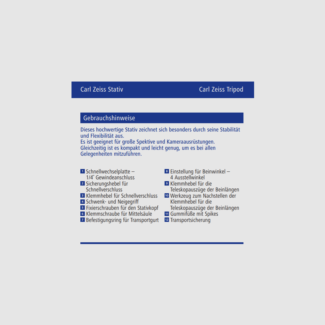 Statyw Carl Zeiss - Najwyższa jakość