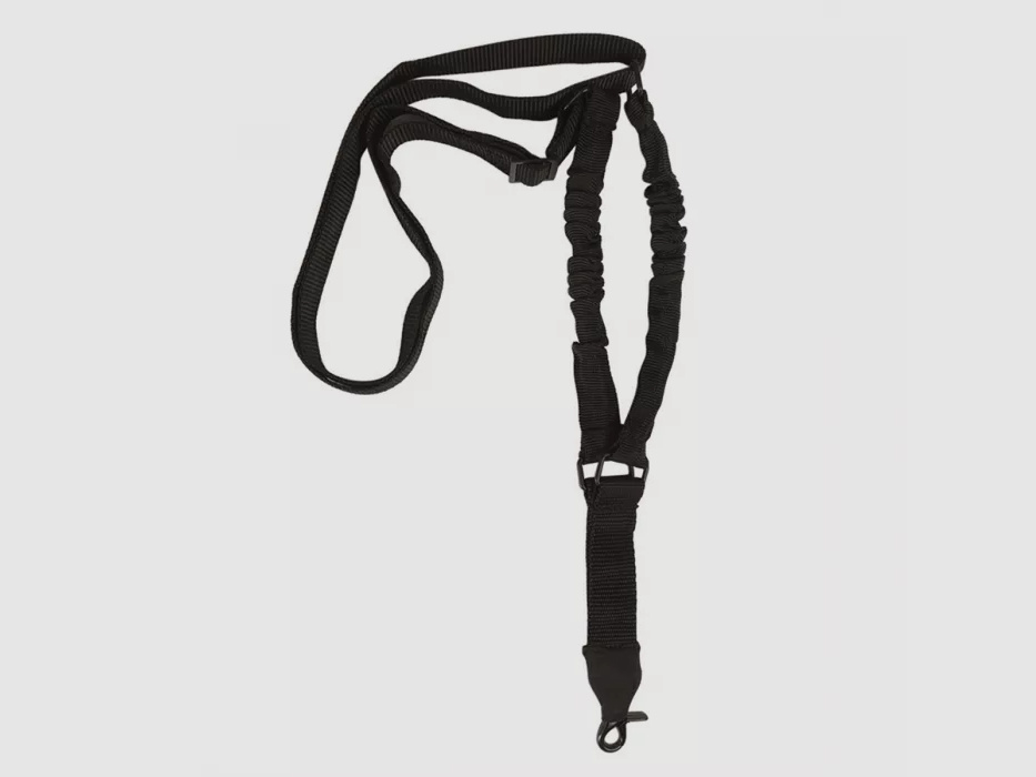 Tactical Gewehrgurt / Tragegurt mit Bungee (65-123cm), 1-Punkt, Schwarz