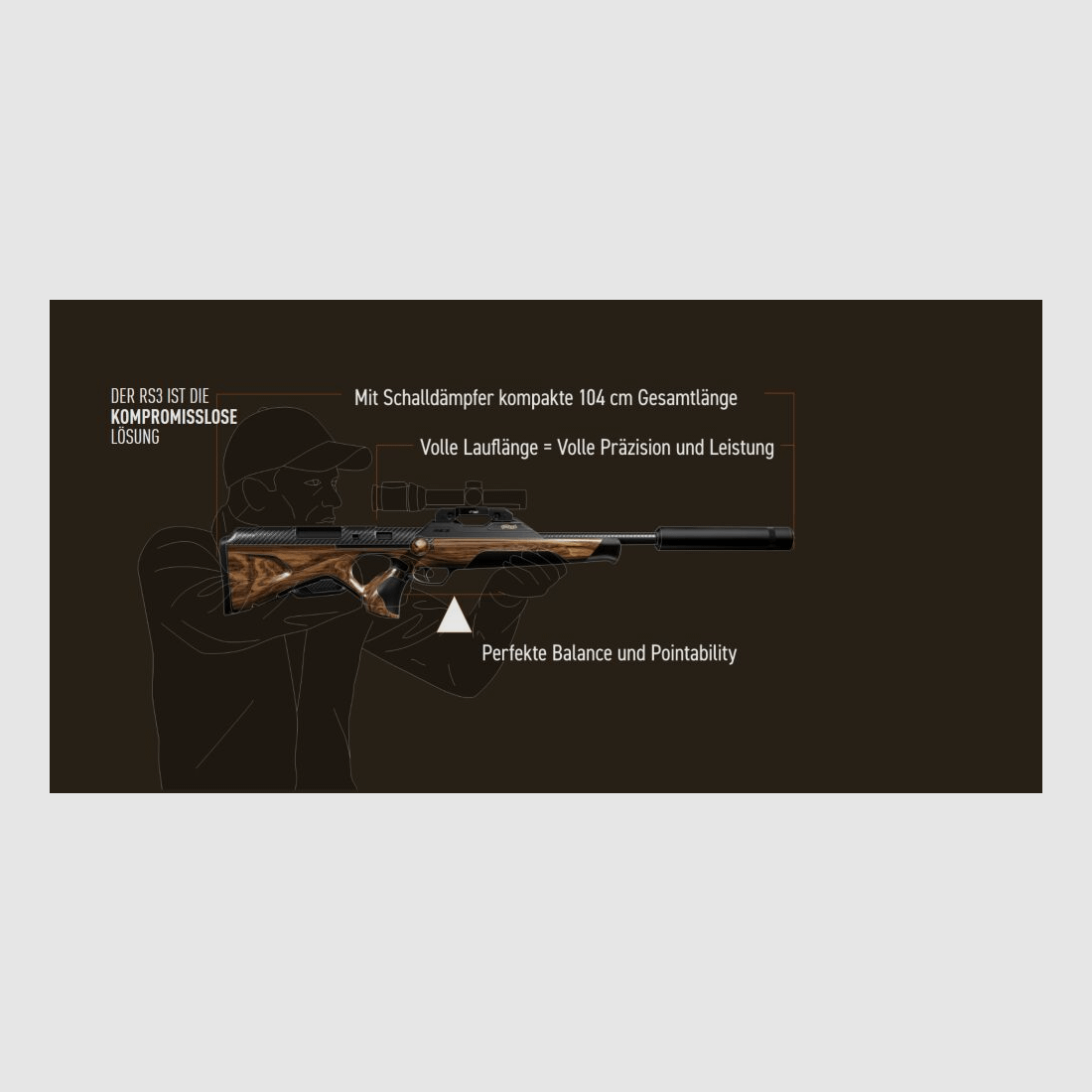 Carl Walther Walther Repetidor de Tracción Recta RS3 Heritage Fourstar con Silenciador -.308 Win.