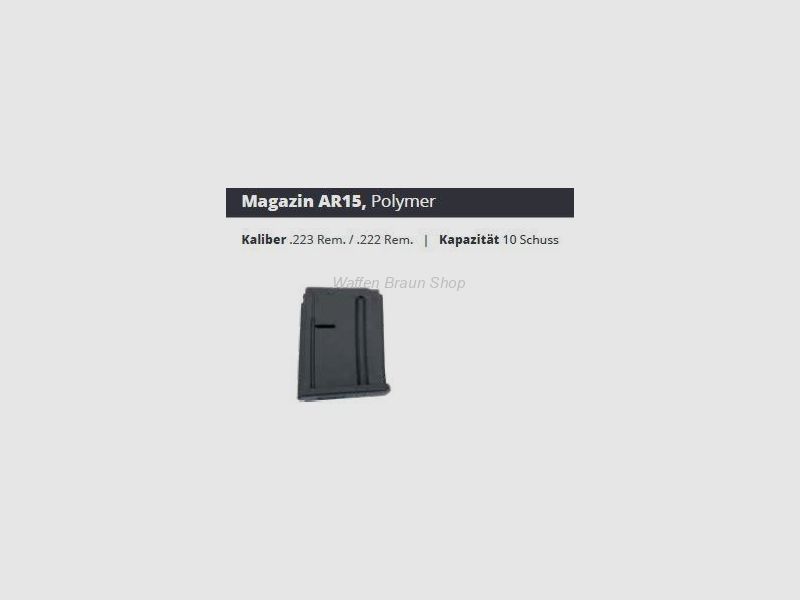 Schmeisser AR15 10 Schuß Magazin Kunststoff .223 Rem