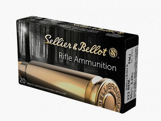 SELLIER & BELLOT .222REM - 50GRS. - FMJ - 20 PATRONEN