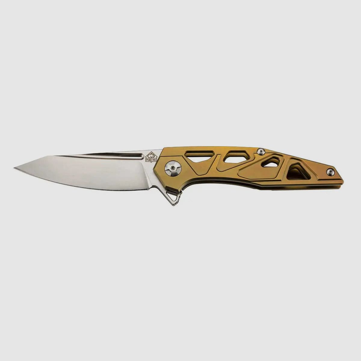 Couteau Pliant PUMA TEC, Finition Bronze, avec Clip