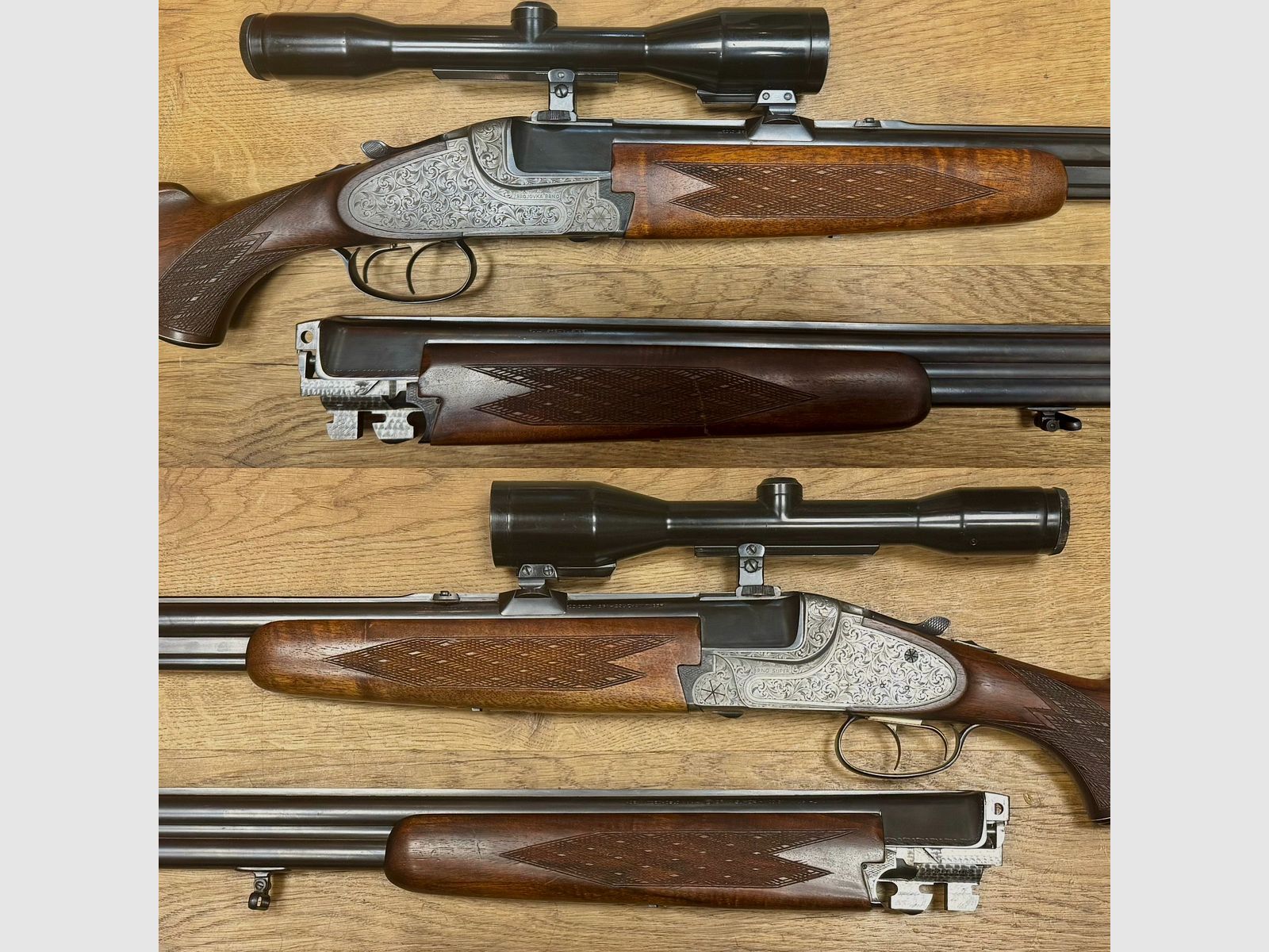 Brünner 572.5 Seitenschlosse Bockbüchsflinte mit Wechsellauf