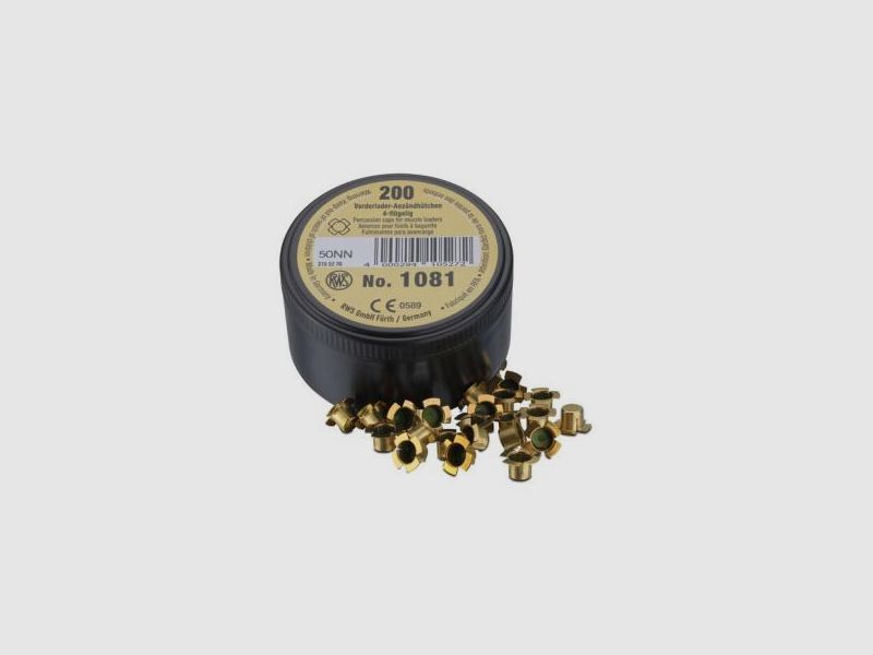 RWS Zündhütchen Vorderlader #1081 4-flügelig 200 Stk SX  6,12mm
