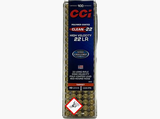 CCI Clean High Velocity Target KK-Patrone Kal. .22lr 40grs