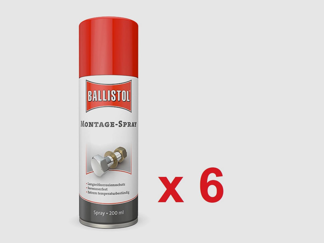 Ballistol spray di montaggio 200 ml, confezione da 6 pezzi