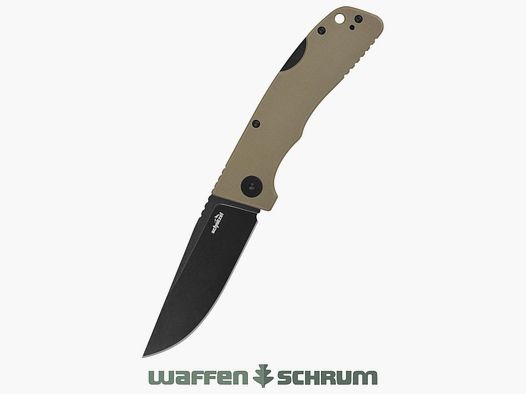 Schnitzel Couteau de poche Outdoor KVAR sable - acier inoxydable noir 14C28N avec finition blackwashed