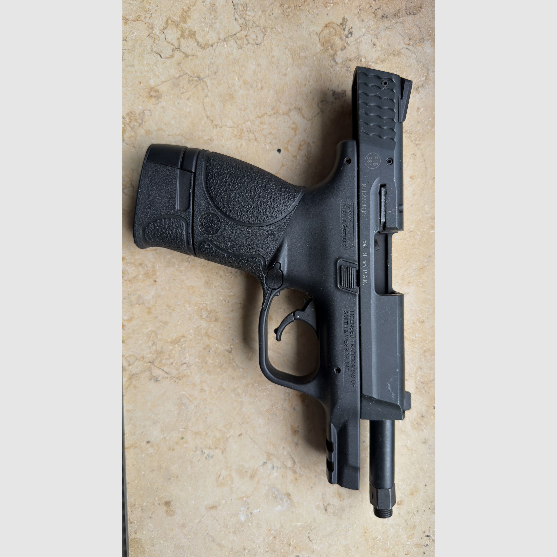 Smith & Wesson M&P 9c Schreckschusspistool 9 mm P.A.K. – Topstaat – slechts 100 schoten