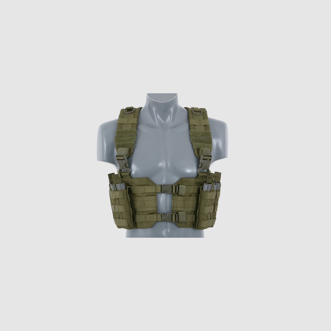 Split Front Chest Harness - Olive [8FIELDS]