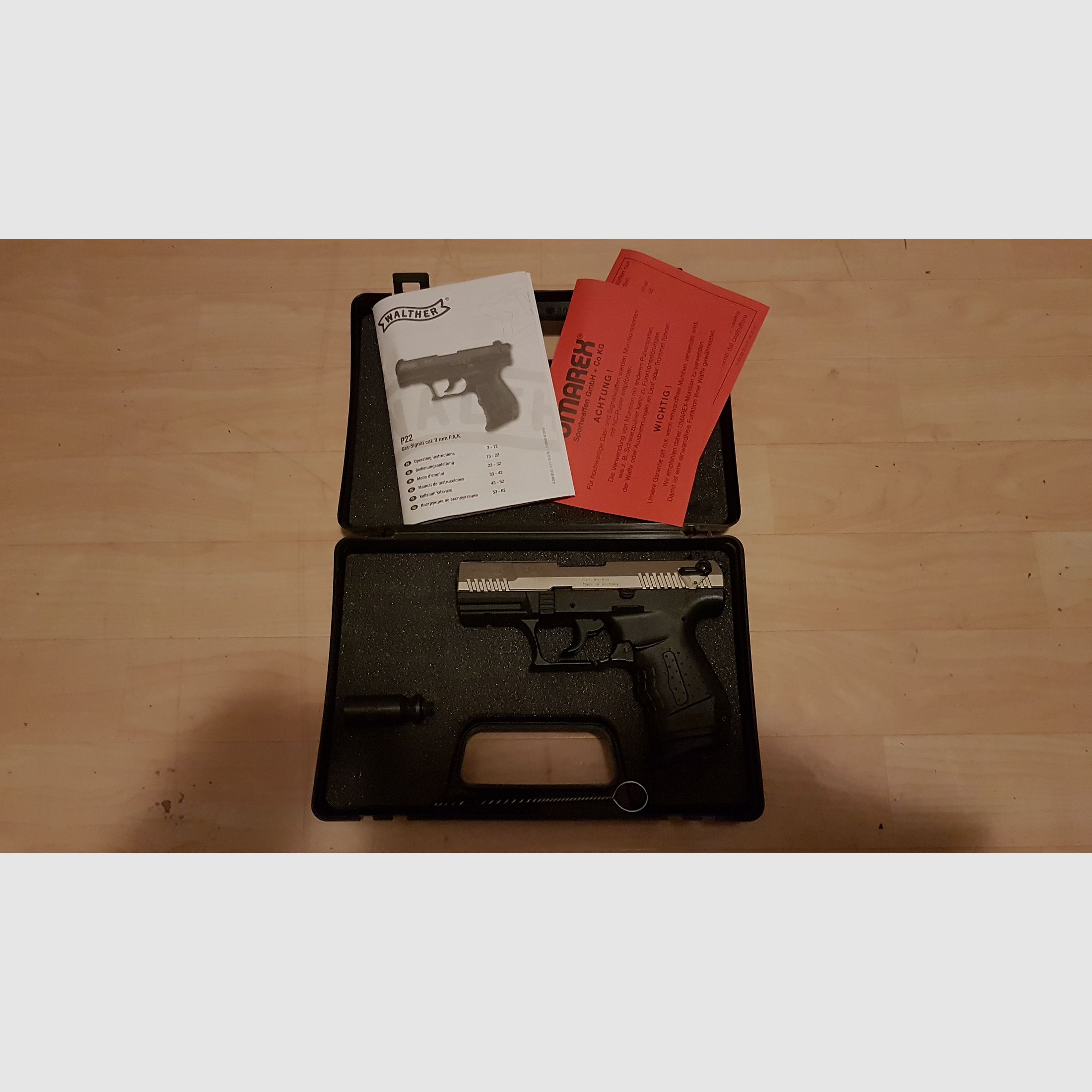 WALTHER P22 Pistolet d'alarme 9 mm P.A.K. Nickelé