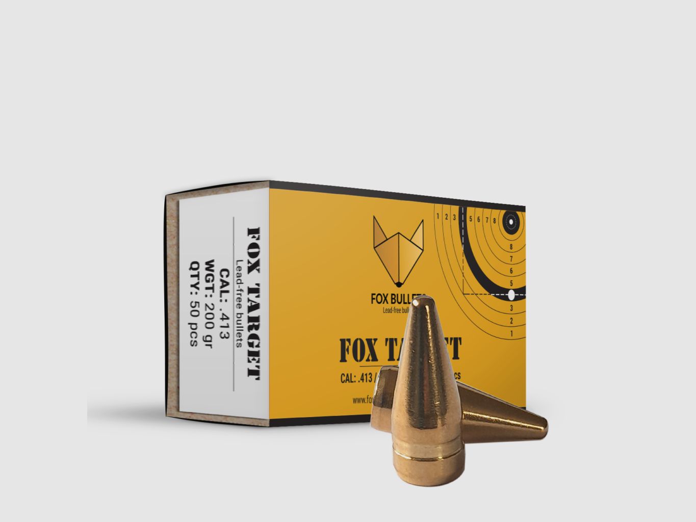 Fox Bullets Target .413 13 g / 200 gr bleifreie Geschosse – 50 Stück